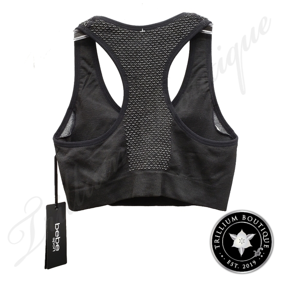 BEBE Sport Women's Sports Bra Black Medium NWT - Picture 2 of 3